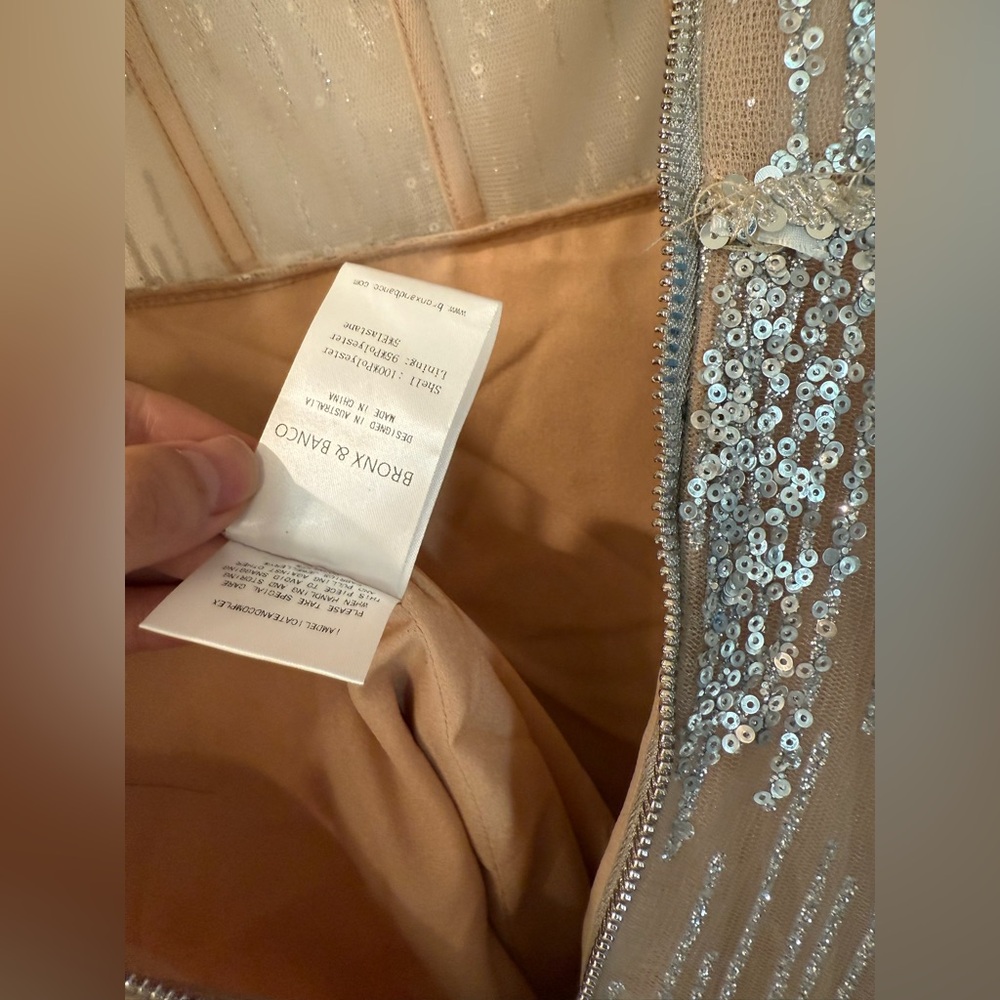 Bronx and Banco Silver Sequin A-Line Midi Prom Dress - Picture 14 of 16